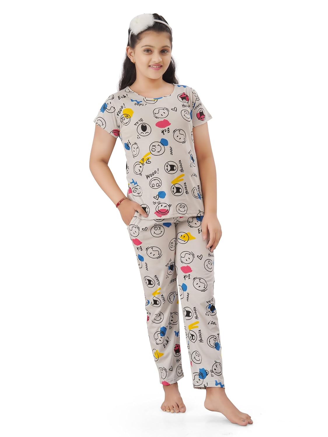 Kidonit Girls 100% Cotton Half Sleeves Coord Set Night Suit with Pyjama/Full Pant - Review, Price and Buying Guide