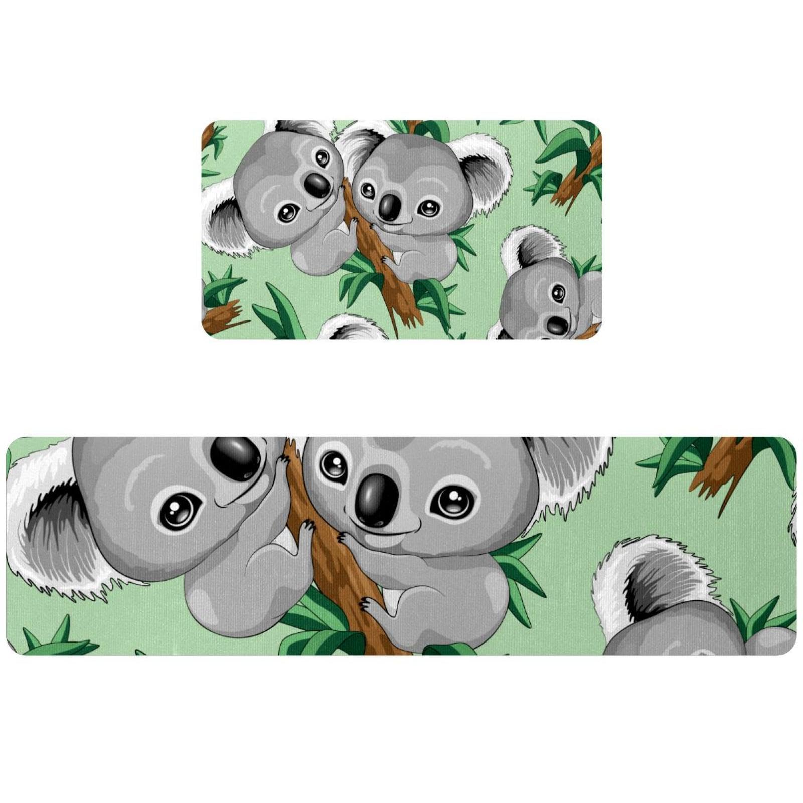 Tapis de cuisine au motif koala lot de 2 tapis de sol lavable
