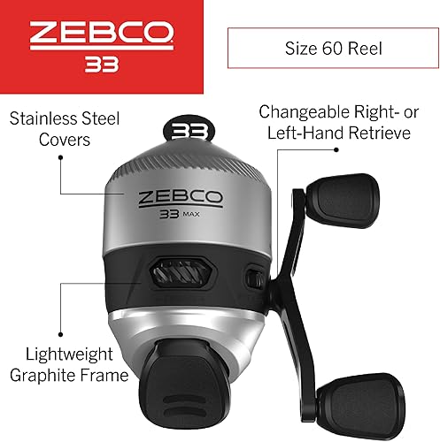 Miniatura 3 de Zebco 33 Spincast Reel and Fishing Rod Combo, 6-Foot 2-Piece Fiberglass Rod with EVA Handle, Quickset Anti-Reverse Fishing Reel with Bite Alert