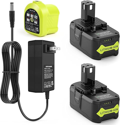 Miniatura 10 de Paquete de 1 batería de litio RB18L50 18V 6000mAh de repuesto para Ryobi con cargador LUB18V