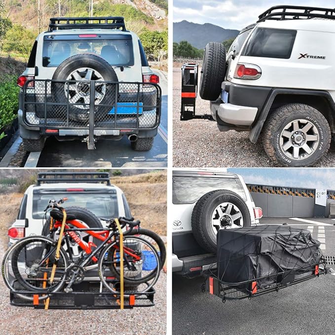 市場 ヒッチキャリア ラック ヒッチカーゴ 折りたたみ式 車用 リアキャリア 鍵付き