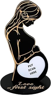 Heart's Sign Baby Ultrasound Photo Frame - Expecting Mom Gift for Pregnant Friend | Pregnant Wife Gifts From Husband | Sonogram Frame Gift for Pregnant Women (Black - Heart)