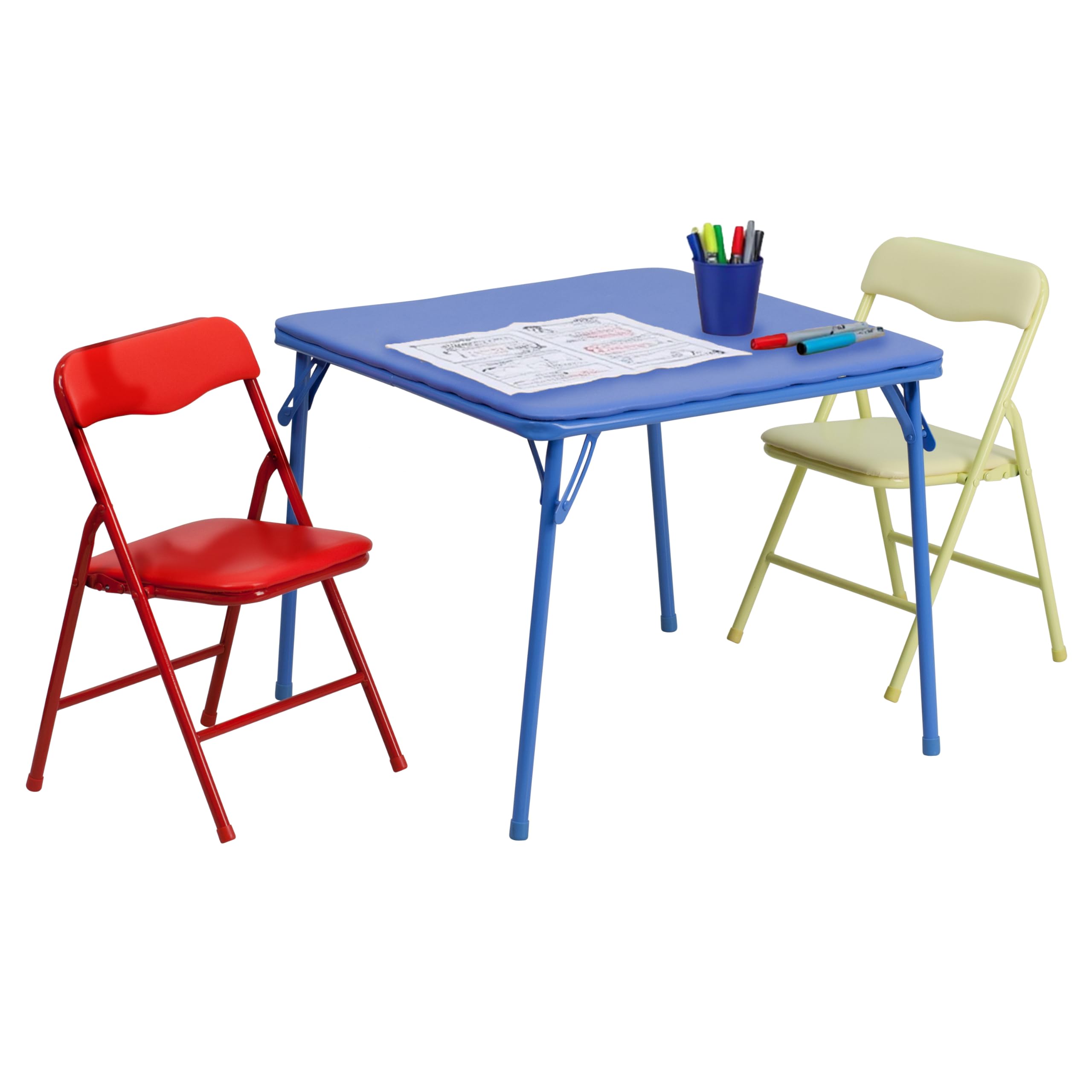 Amazon.com: Flash Furniture Mindy Kids 3-Piece Folding Square