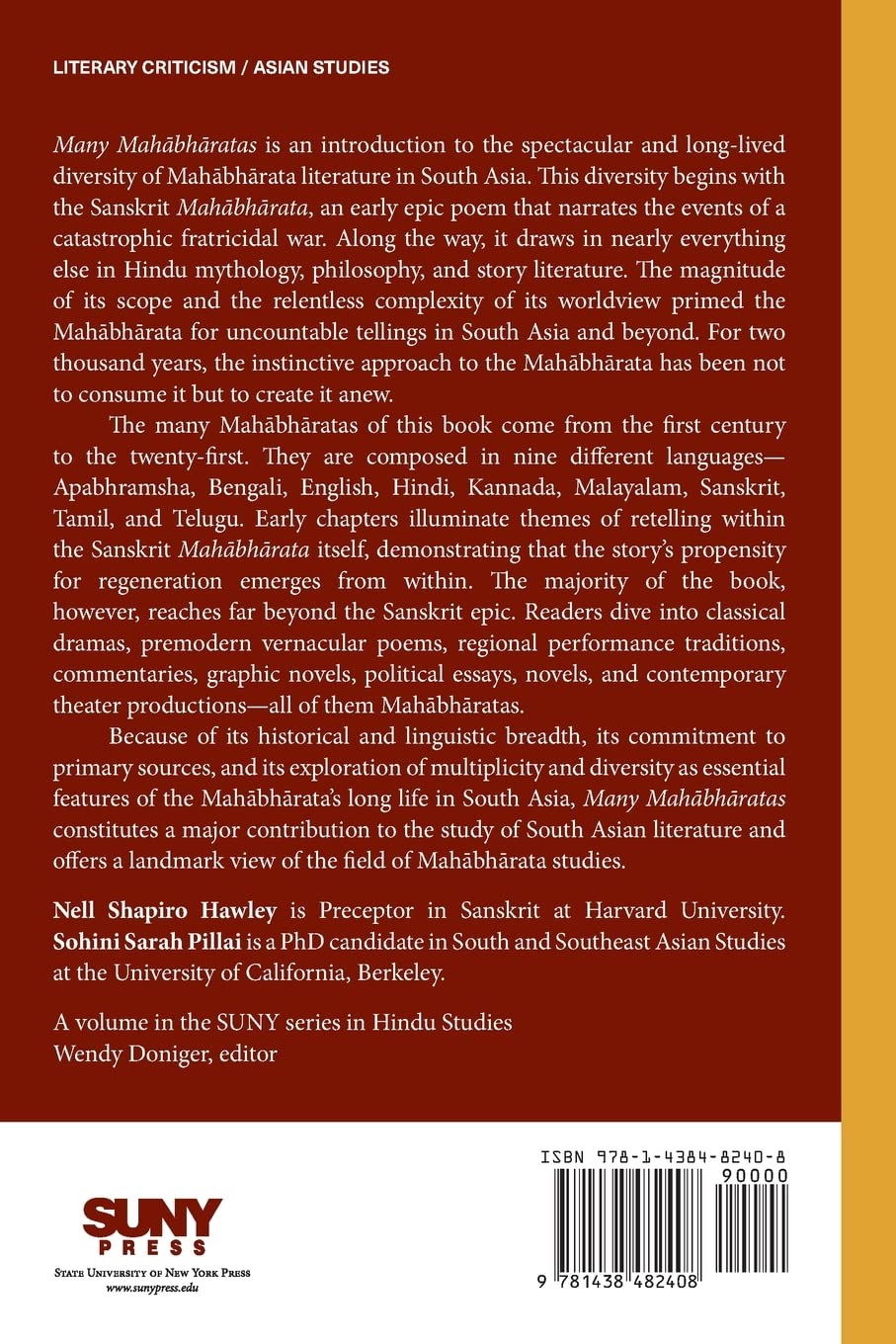 Many Mahābhāratas (SUNY series in Hindu Studies)