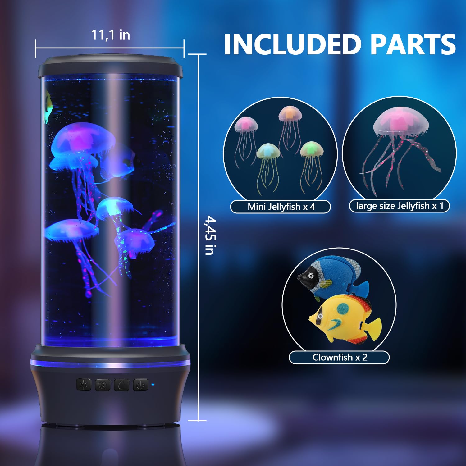 Kangtaixin Lampe lave LED - 8 couleurs LED Mood Lampe Méduse Aquarium Lampe pour Enfants, Amis, Cadeaux D'anniversaire