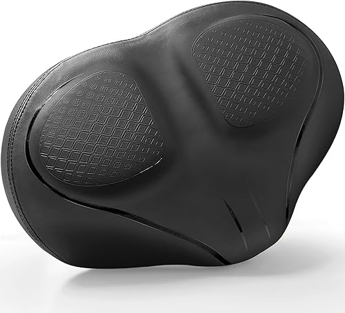 Xmifer Asiento de bicicleta de gran tamaño, cómodo sillín de bicicleta, diseño de ranura media, espuma viscoelástica de 2.95 pulgadas de grosor,