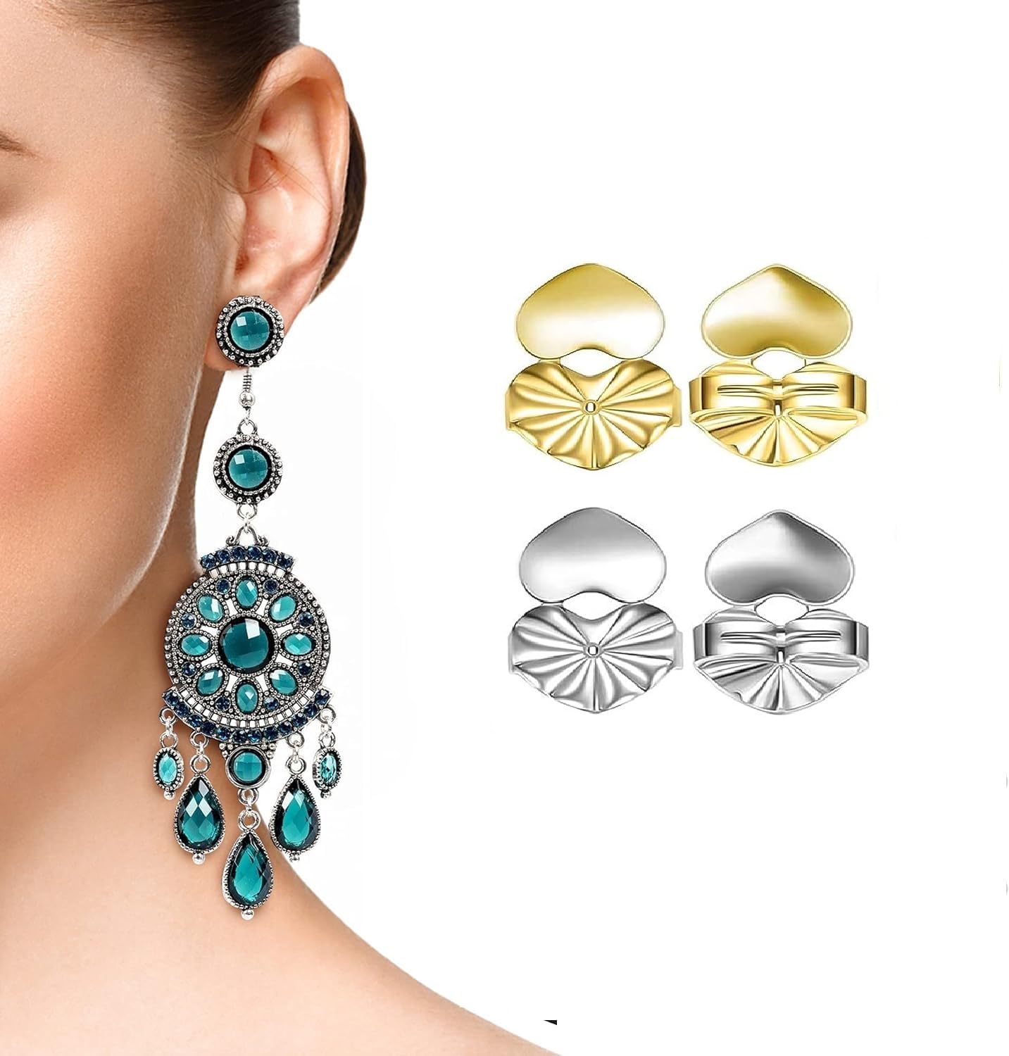 See full amazon price history chart for Luteti Secure Earing Backs Lifters, Adjustable Pierced Earring Backs, Magic Silver and Gold Earring Backs for Drooping Earrings 2 Pairs Per Set Luteti Secure Earing Backs Lifters, Adjustable Pierced Earring Backs, Magic Silver and Gold Earring Backs for Drooping Earrings 2 Pairs Per Set (B0CX5LDR6Z) Amazon Price History, Amazon Price Tracker