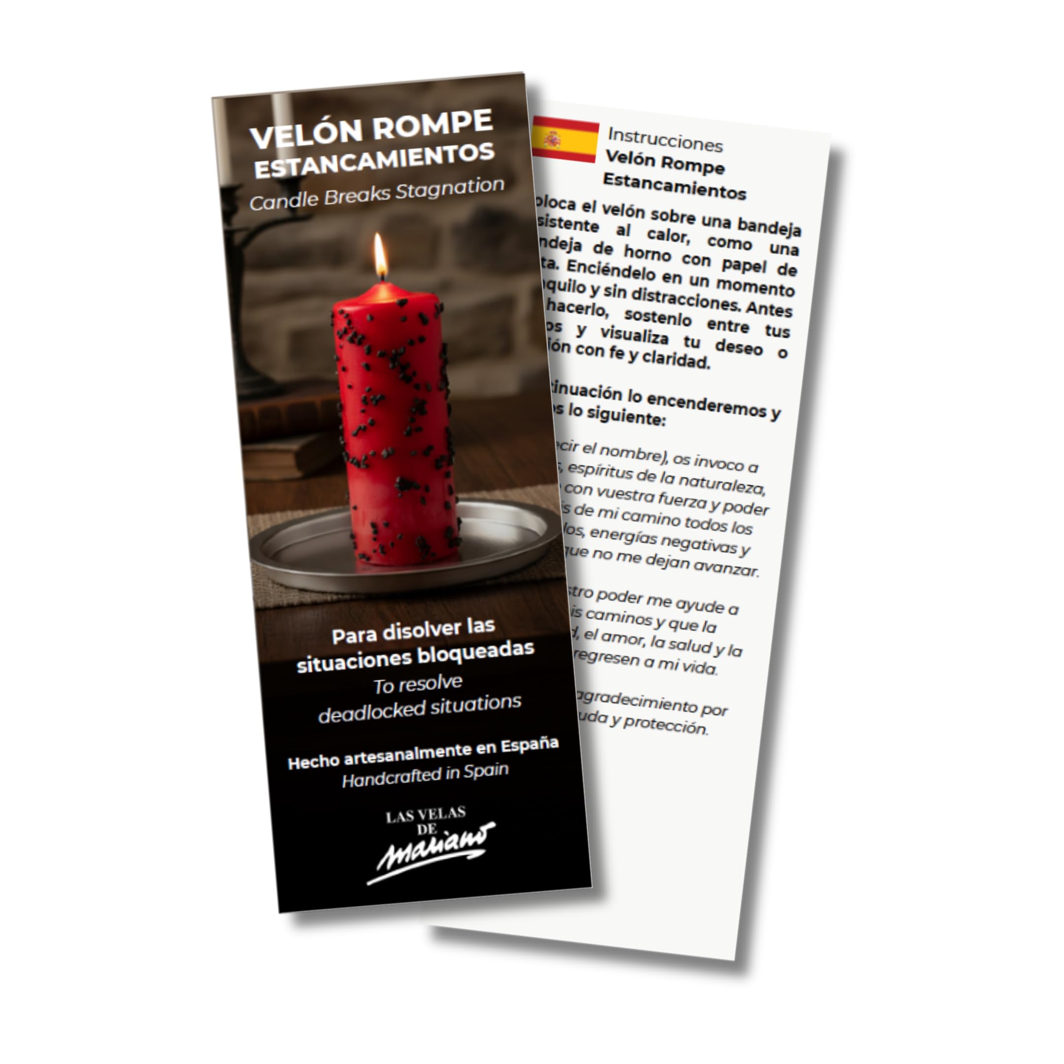 Vela Rompe Estancamientos Ritualizada – Vela Roja Esotérica para Desbloqueo Energético y Avance Personal – Ideal para Proyectos, Amor y Dinero – Con Hierbas y Oración – Las Velas de Mariano