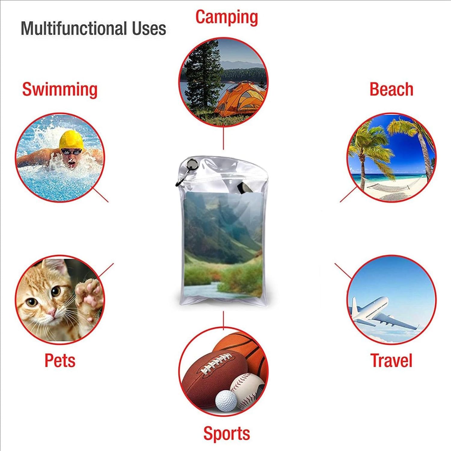 KHiry Microfiber Towel Beach Towels Valley Rivers Quick Dry Towel Soft Lightweight Travel Towels Absorbent Large Easy Pack Travel Things Beach Blanket for Gym Sports Swimming