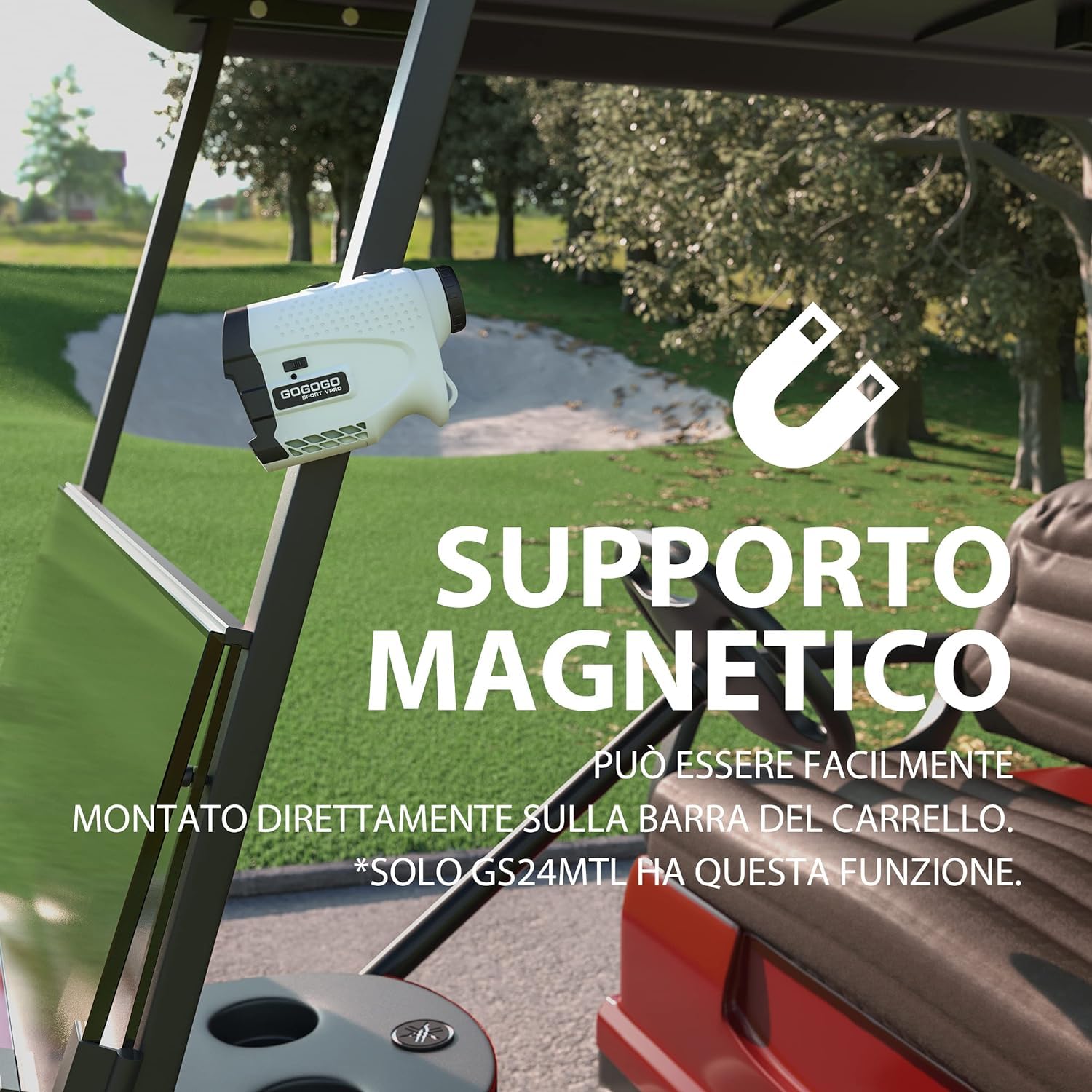 Gogogo Sport Vpro Telemetro Golf 1097 M(1200 Iarde) con Pendenza OFF/ON, Magnetica Telemetri con Ingrandimento 6X per Blocco della Bandiera e Vibrazione,Scansione, Velocità, sin AAA Batteria