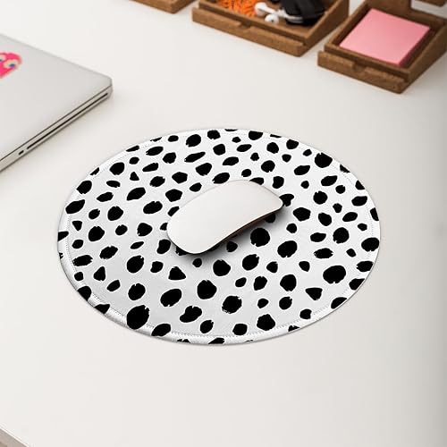 Miniatura 3 de Boutilon Alfombrilla redonda para mouse con base de goma antideslizante con borde cosido, lavable de 7.9 x 7.9 pulgadas para computadora, laptop,