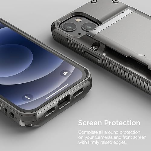 Miniatura 3 de VRS Design Funda compatible con iPhone 13 (6.1 pulgadas) con tarjetero Damda Glide Pro, resistente cartera semiautomática con ranura para tarjetas 4