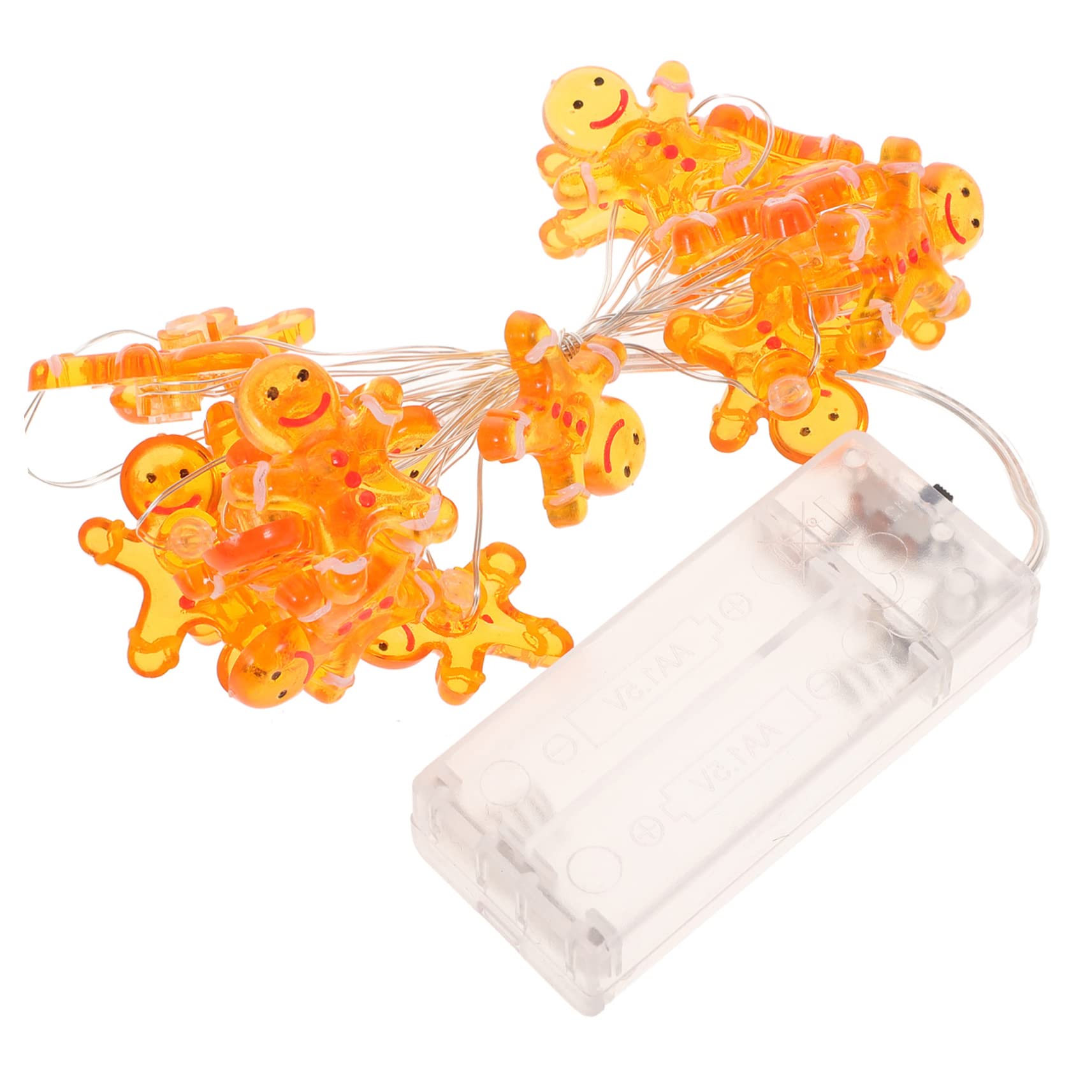 KONTONTY 1pc Decorative Gingerbread Led Light String for Christmas Room Xmas Hanging Lights for Boy Girl Decor Warm Battery-Operated Fairy String