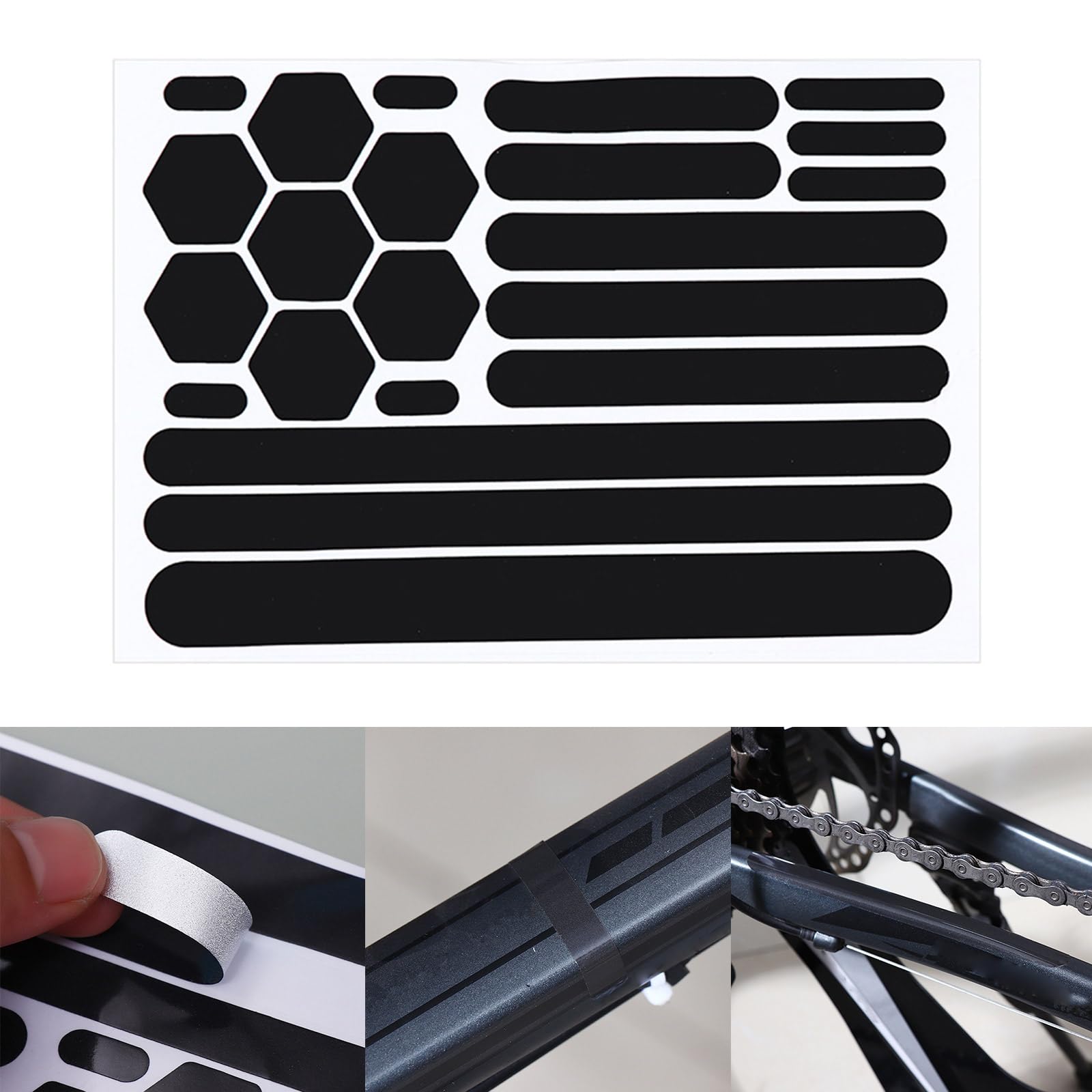 Yjcnelcr Black Highly Reflective Tape Waterproofs Car Wheel Hub Reflective Sticker Cycling Bicycles Strong Reflective Stickers Strong Reflective Stickers