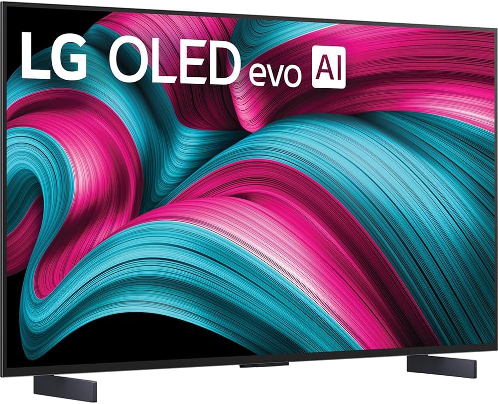 LG 42 Inch Class C5 Series OLED evo 4K UHD Smart webOS TV 2025 OLED42C5PUA Bundle with Deco Gear Home Theater Guide, 2 HDMI Cables and Deco Essentials CPS 26 Months Premium Extended Protection Pack