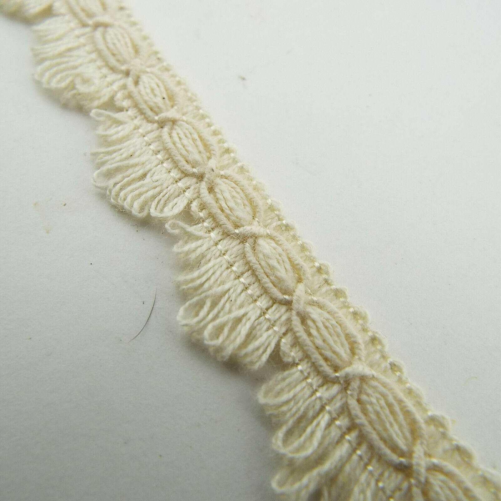 16mm Cotton Linen Mix Natural Fan Edge Fringe Braid Gimp 3 Colors 2 4 Meter 441D, Cotton, 4 Metres