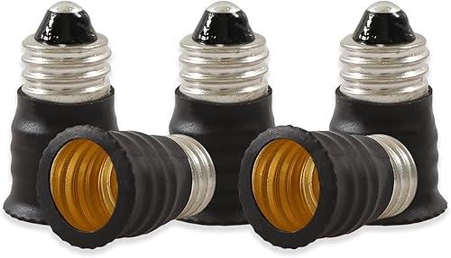ELECTOP Adaptador de base de bombilla LED E11 a E12, convertidor de lámpara de enchufe de luz (paquete de 5)