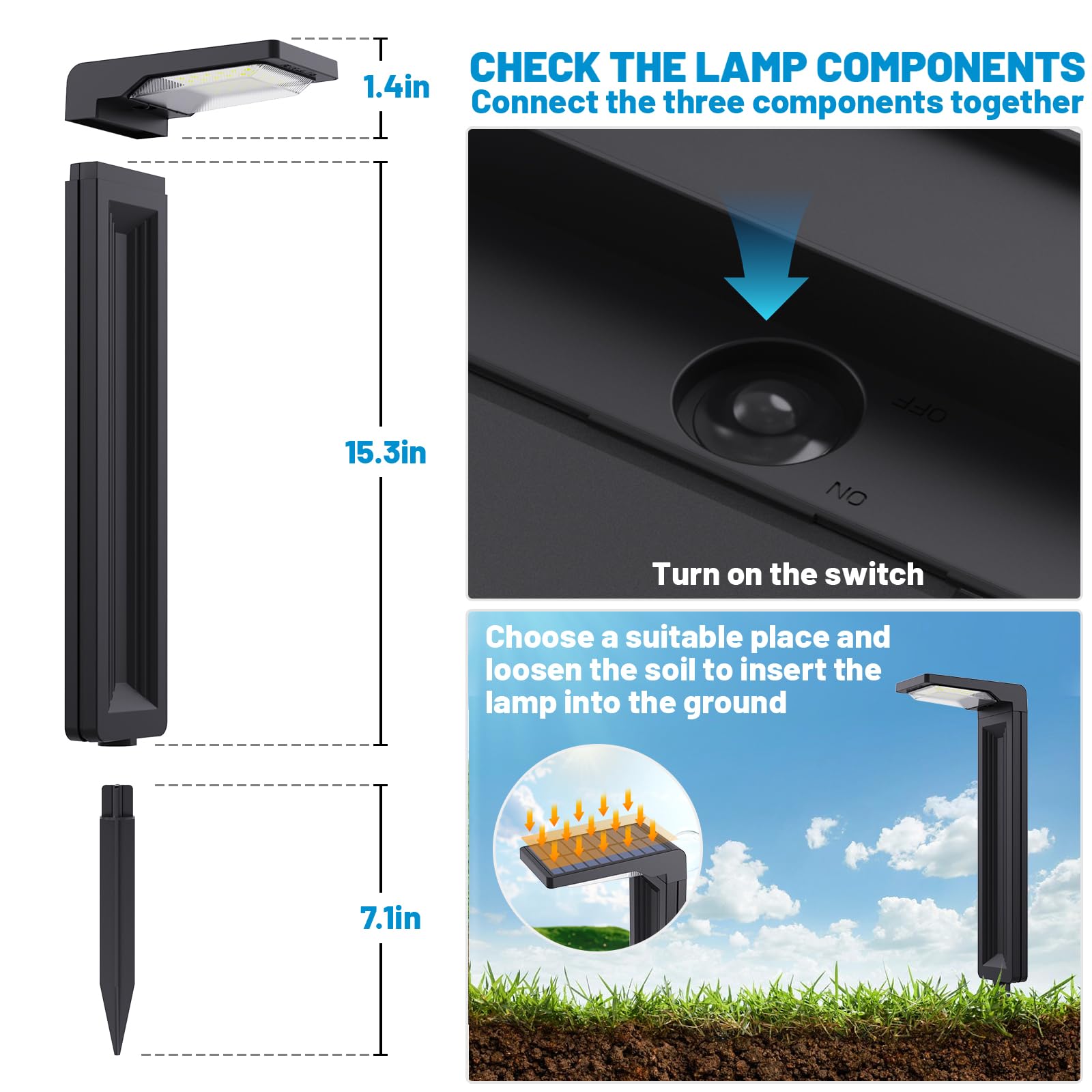 Luces Solares Súper Brillantes Para Caminos Al Aire Libre, Ajustables, Blanco Cálido Y Frío, Impermeables IP65, Decoración De Jardín, Iluminación De Paisaje Exterior Para Patio/jardín/sendero/entrada