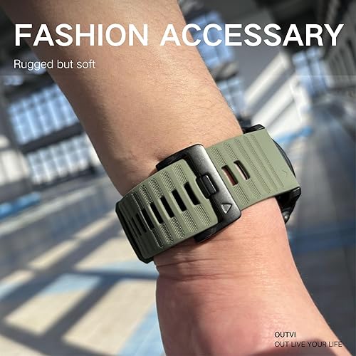 Miniatura 3 de Correa de reloj de 1.024 in para Garmin Fenix 7x Sapphire Solar Fenix 6x Pro Solar Fenix 5x 3 horas de liberación rápida de silicona para reloj de