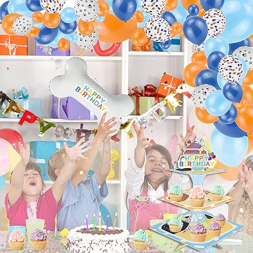 Miniatura 3 de Soporte para cupcakes de perro azul de dibujos animados de 3 niveles, soporte de torre de postre para niñas y niños, tema de perro azul, suministros