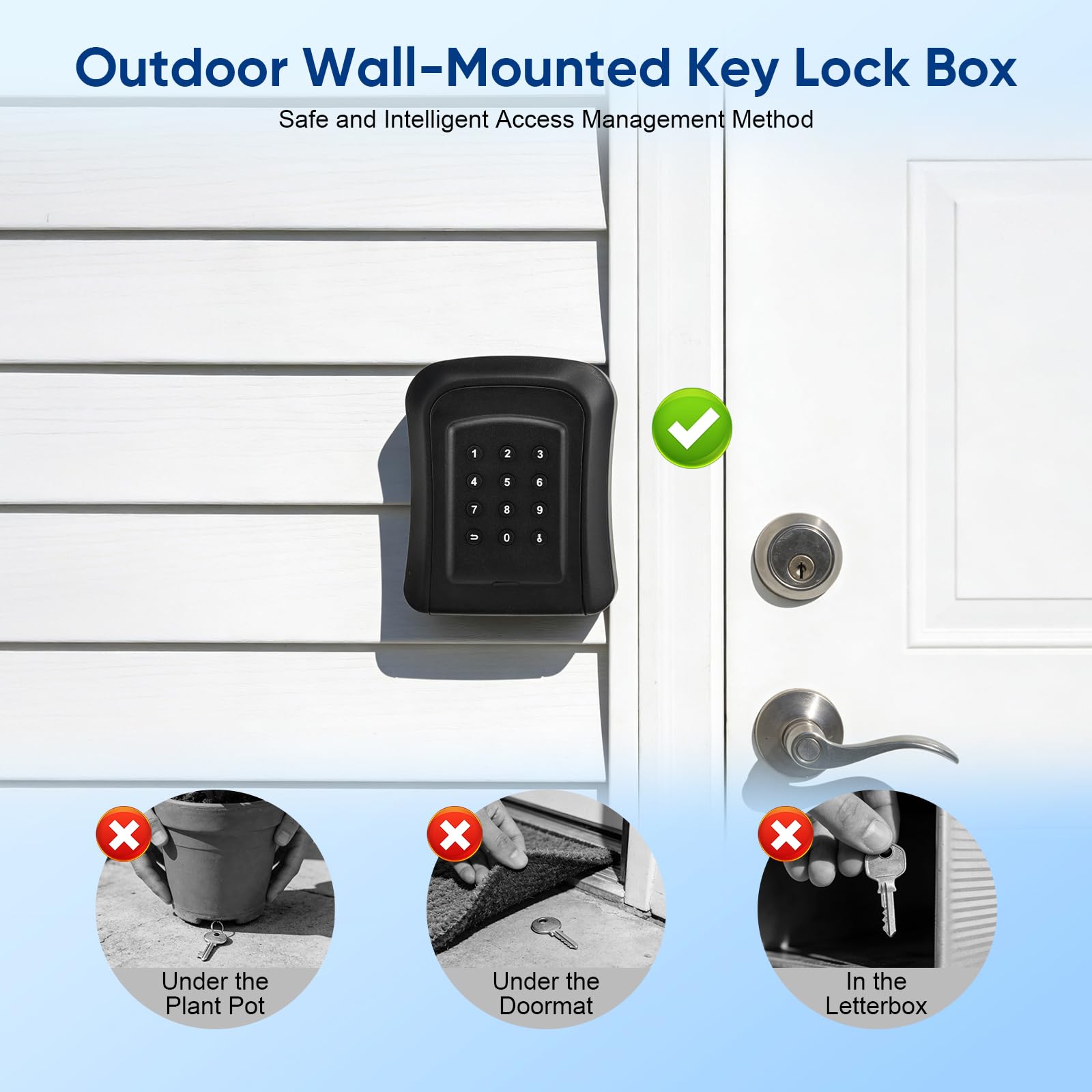 Smart Cassetta Sicurezza Chiavi,Key Box Per Chiavi Bluetooth Con Codice Numerico,App Ttlock E Codice Pin,Impermeabile Ip66, Cassaforte Per Chiavi Elettroniche Per Casa,Ufficio,Affitto Immobiliare