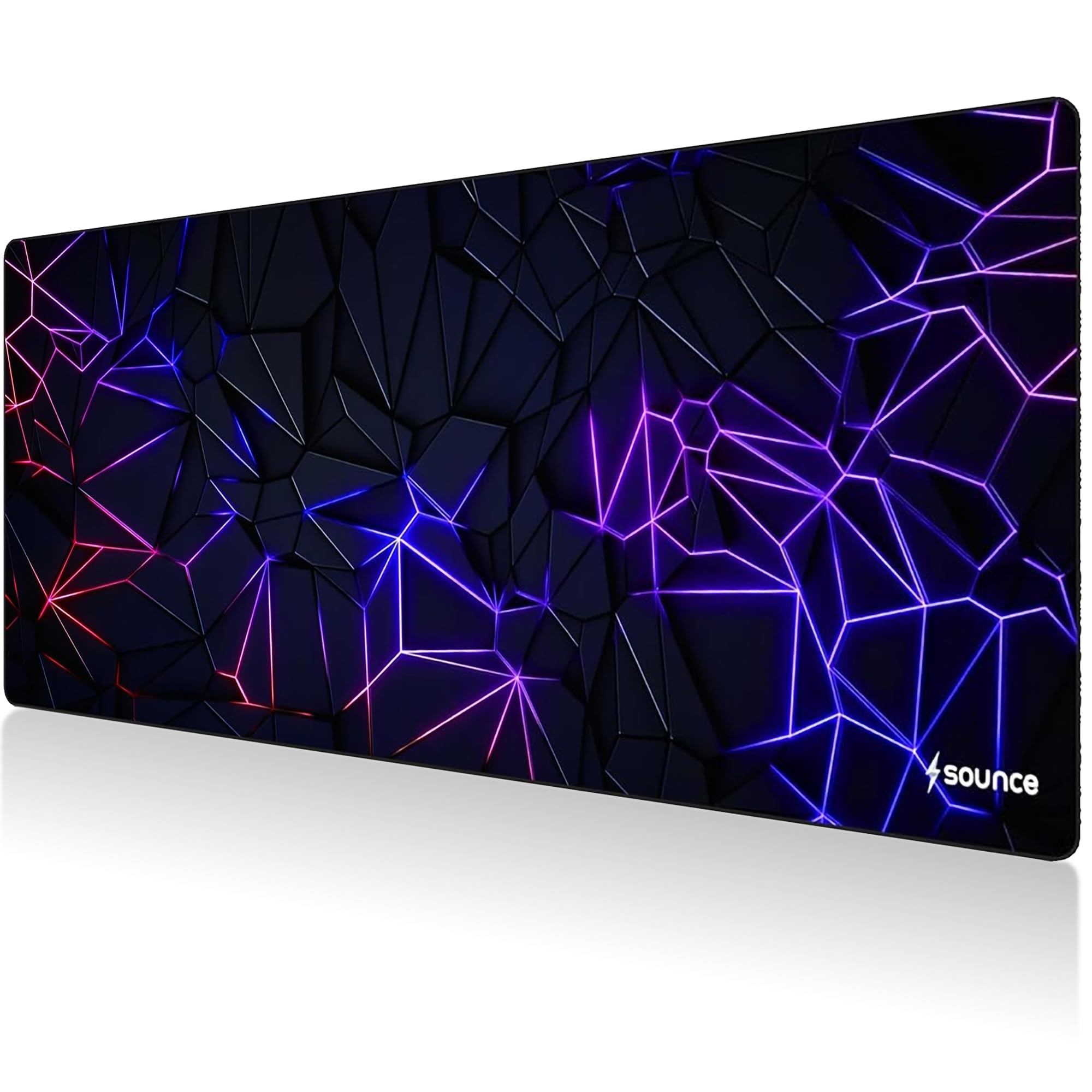 Sounce 3D Design Gaming Mouse Pad 80 x 30 cm, Large Water-Resistant Desk Mat with Anti-Slip Rubber Base & Stitched Edges for Work from Home, Office, Laptop & PC (Matte Black)-image-37