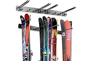  Wall Mount Ski Storage Rack, Garage Snowboard Storage Organizer
