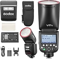 Vista 10 de Godox V1Pro-C versión USA Flash para Canon, V1Pro-CU Flash de cámara Speedlite con subflash desmontable, batería de carga USB-C, luz de modelado