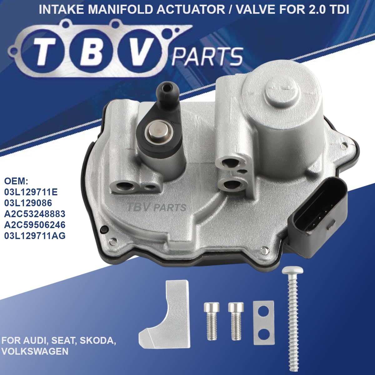 Avviatore 03L129711E 03L129086 A2C53248883 A2C59506246 03L129711AG 89131 7519131 88.120 Valvola collettore di aspirazione 2.0 TDI Diesel Motore dell'attuatore