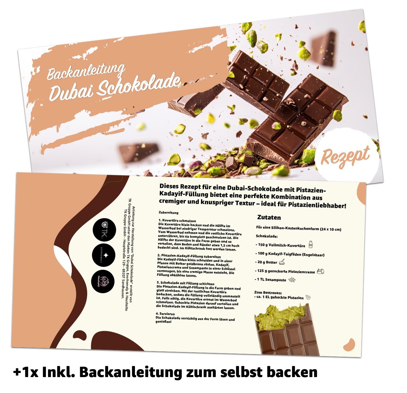 Dubai Chocolate 100 g mlecznej czekolady z pistacjami i Kanufa Kadayif