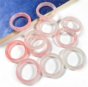 Fashion Acrylic Imitation Jade Ring Rings Minimalist Aesthetic Finger Rings Simple Gradient Color Stackable Ring Jewelry