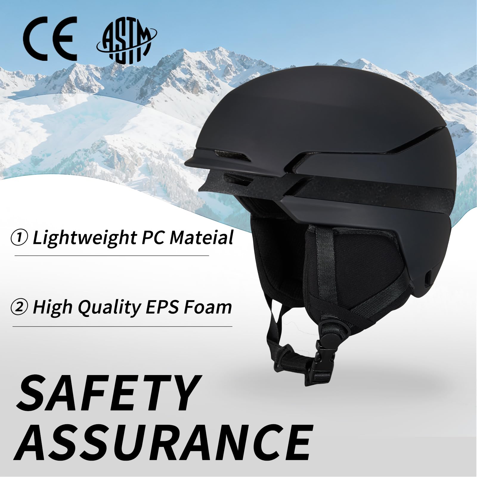 VCOROS Skihelm mit Skibrille Skimaske,DXH811 Skihelme für Unisex mit Abnehmbare Ohrpolster Atmungsaktiver Belüftungssystem UV Verstellbarer Snowboard Helm für Skifahren