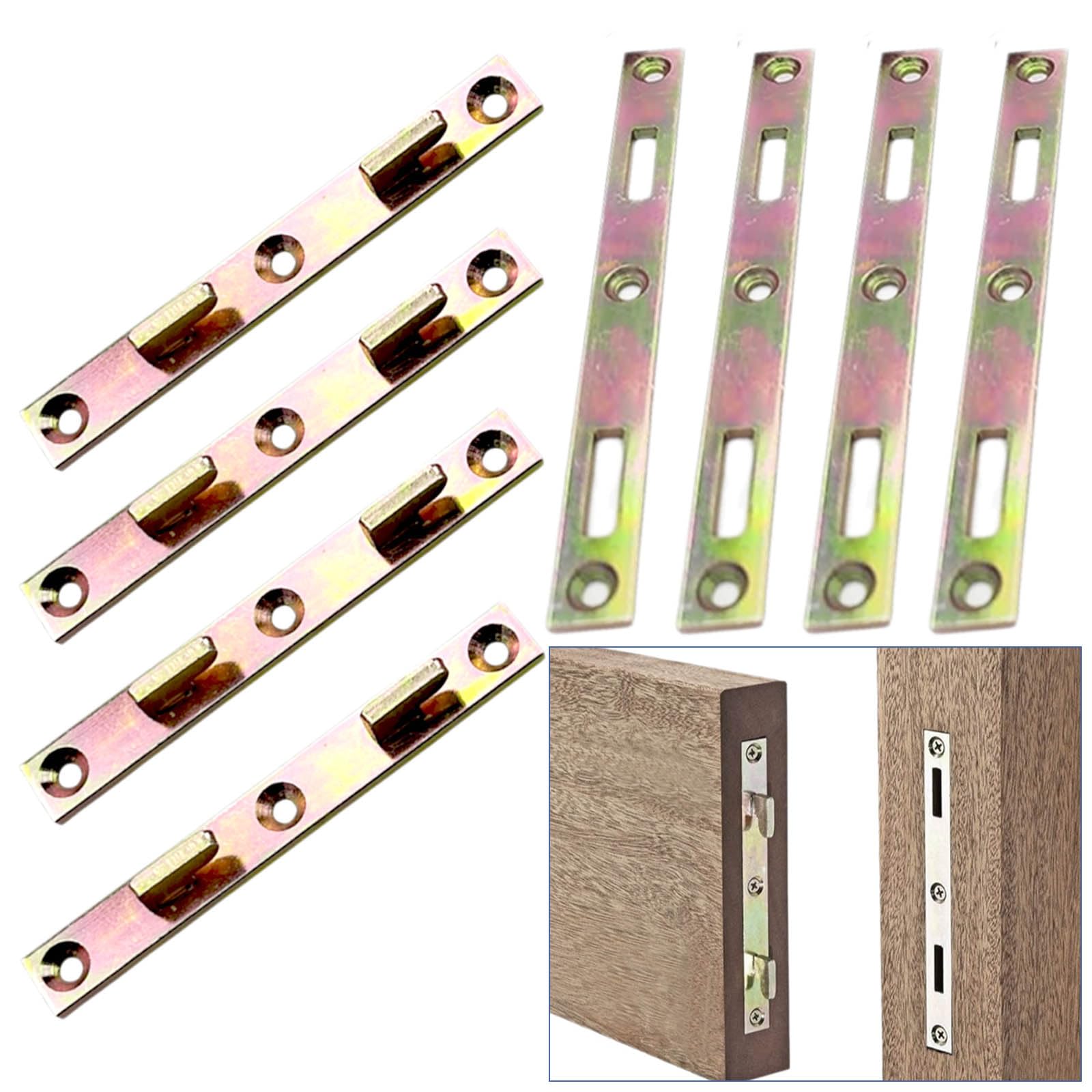 XINXBAI 4 Set Bed Rail Fasteners Heavy Duty Bed Rail Brackets Bed Frame Rail Hardwa-5 INCH（Screws Included）