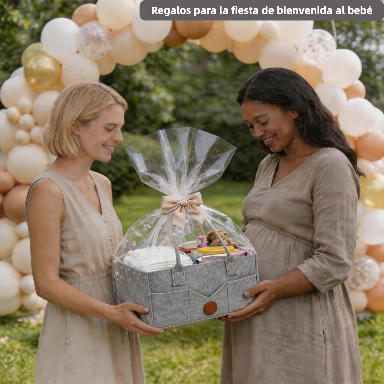 Organizador Pañales Bebe con Compartimentos Desmontables, Grande Multiusos | Plegable, Cesta Organizadora Bebe de Fieltro Grueso para Cambiador, Viaje y Salón - Regalo para Recién Nacido