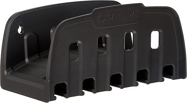 GARDENA Wall-mounted hose holder: Garden hose bracket  an option for hanging up your garden hose and Original GARDENA system parts for easy garden watering (00241-20), Dark Grey
