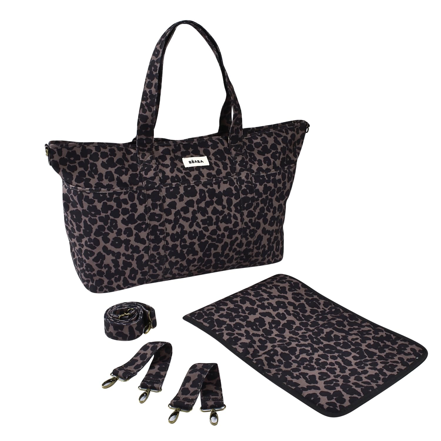 BÉABA Sac à Langer Madrid XXL 44L Tote Bag Grande Capacité avec 11 Poches Isotherme Attache Poussette Intégrée Tapis Matelassé