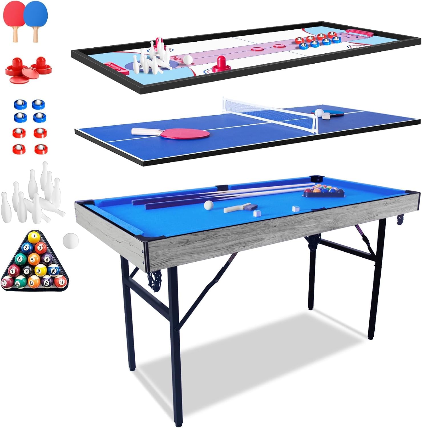 Multi Game Table for Adults, Combo Game Tables, Pool Tables for Kids, Foldable Game Tables