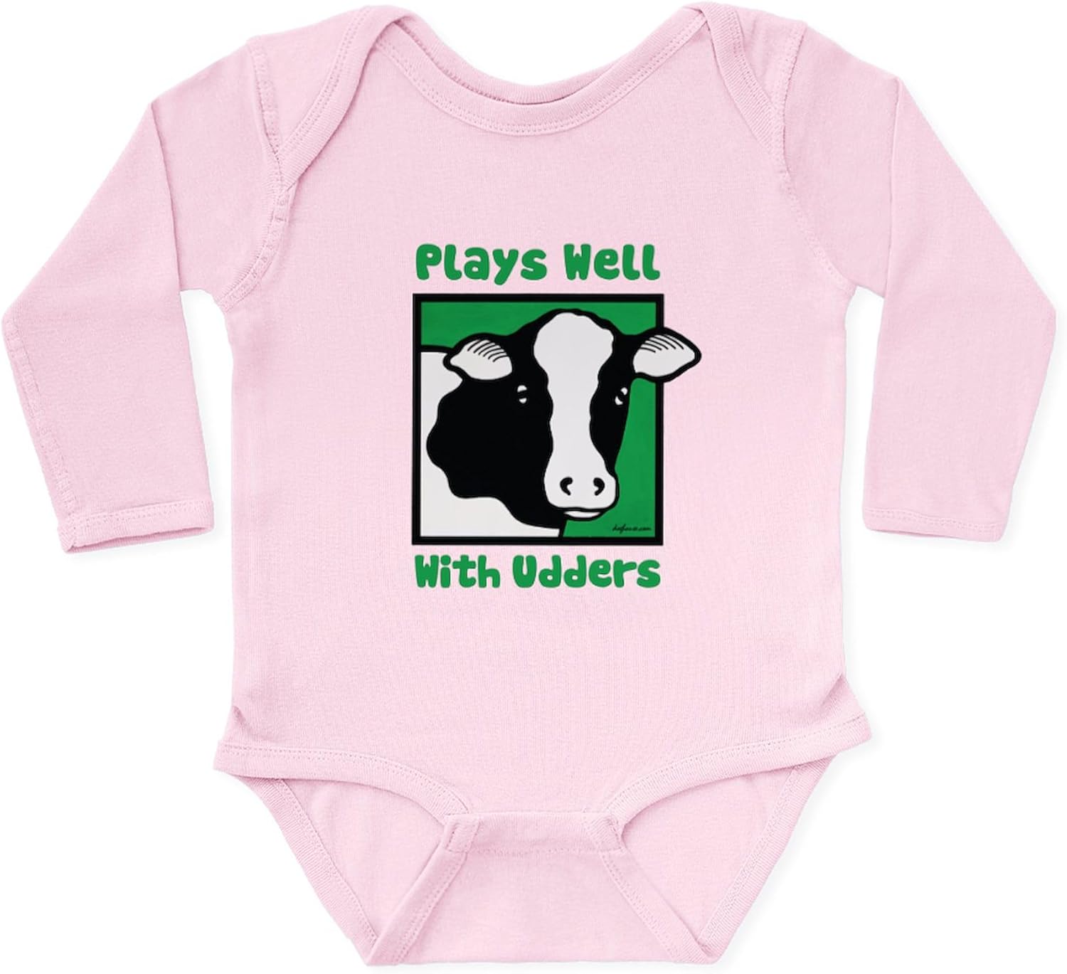 CafePress Plays Well with Udders Long Sleeve Infant Bodysuit Cute Long Sleeve Infant Baby Bodysuit Romper