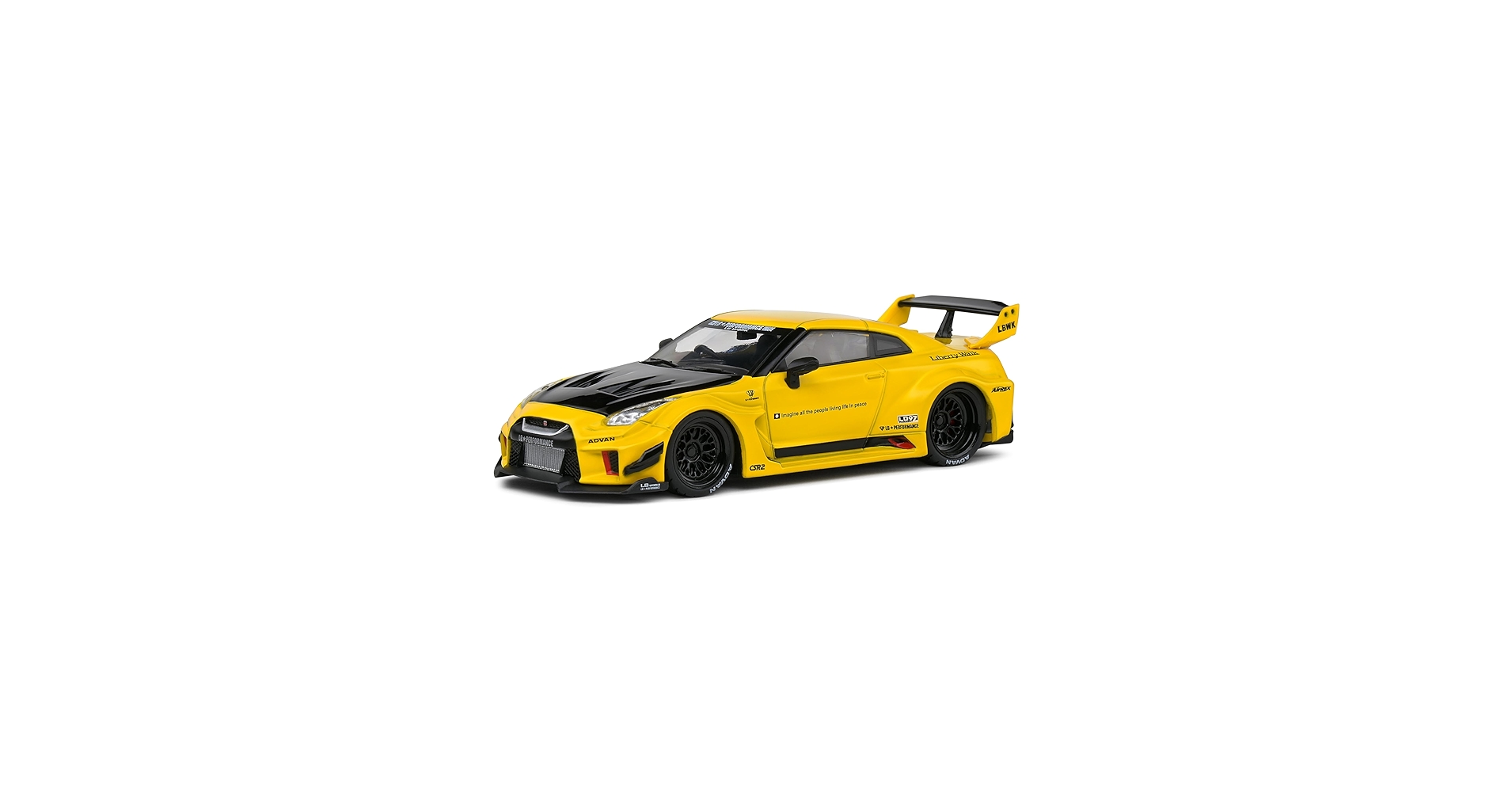 Amazon.com: Solido 1:43 Nissan GTR35 LBWK Silhouette Yellow