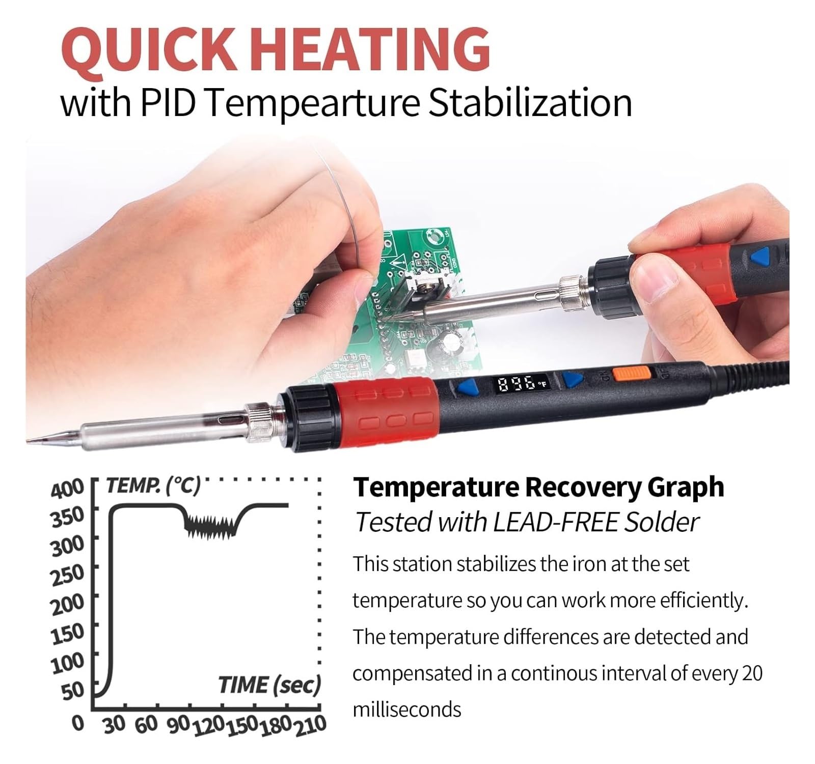 Kit De Soldador 110 W Con Pantalla LED Calentamiento Rápido Y Temperatura Ajustable For Reparación Teléfonos Calentamiento Preciso