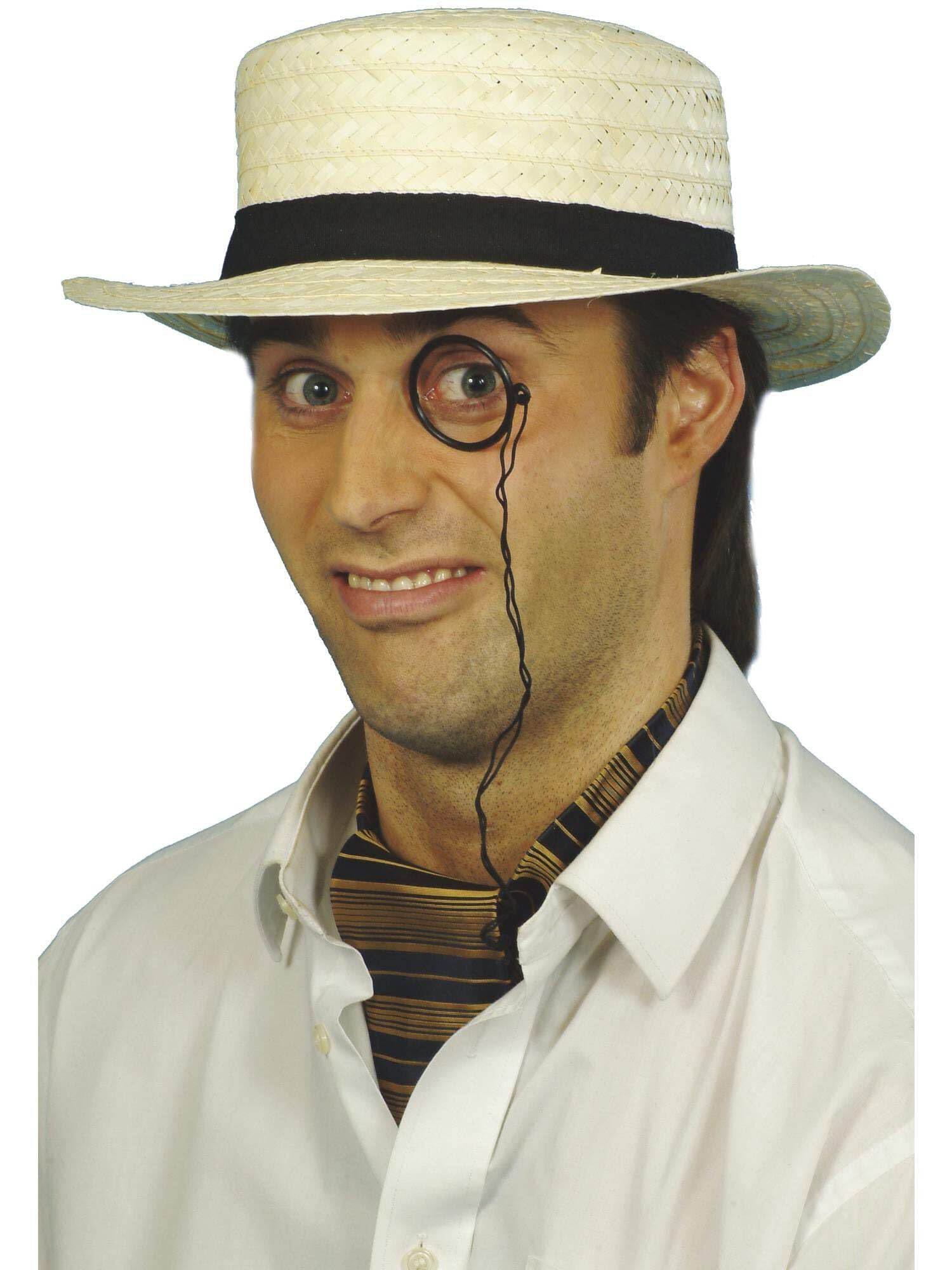 Smiffys Men's Cream Straw Boater Hat