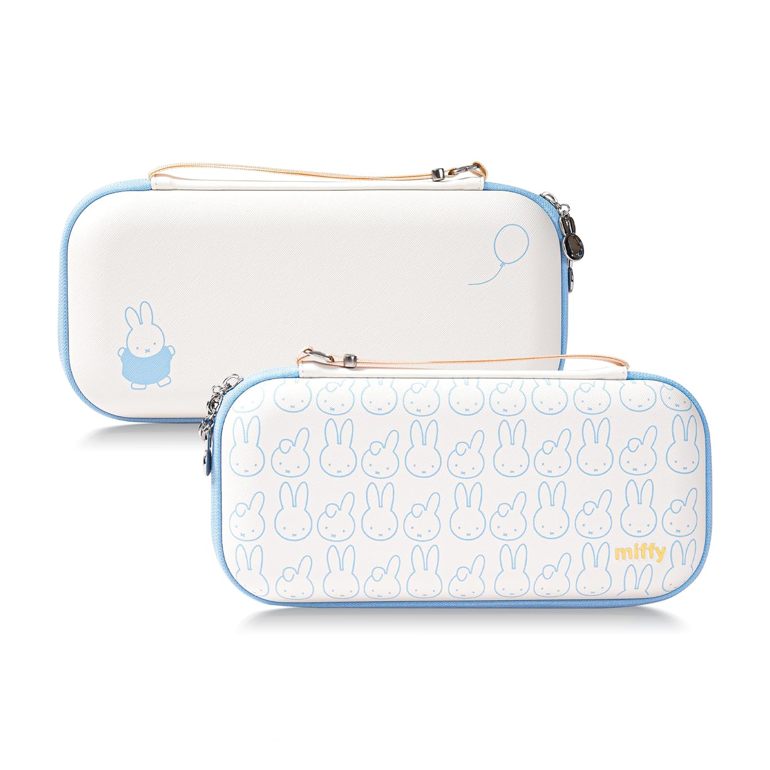 Kuitmor Storage Carrying Case Compatible with NS2 Console, Portable Travel Bag with 12 Game Card Slots for Switch 2 Console and Accessories Cute Kawaii Gift for Gamers - Hello Bunny