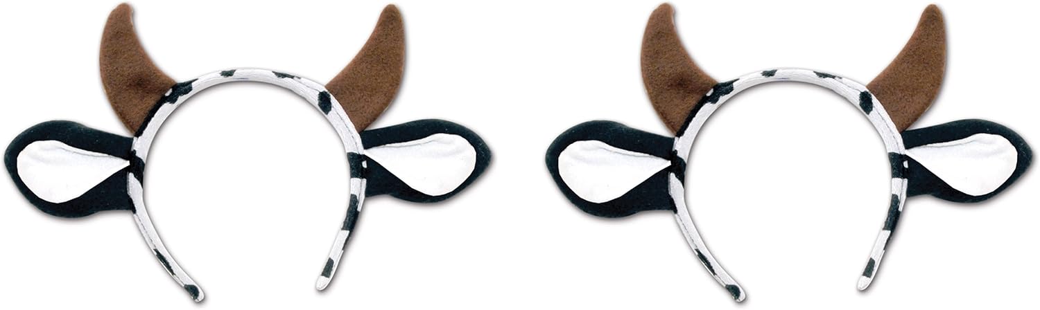 Beistle 60035 Cow Headband, White/Black/Brown: Kitchen & Dining