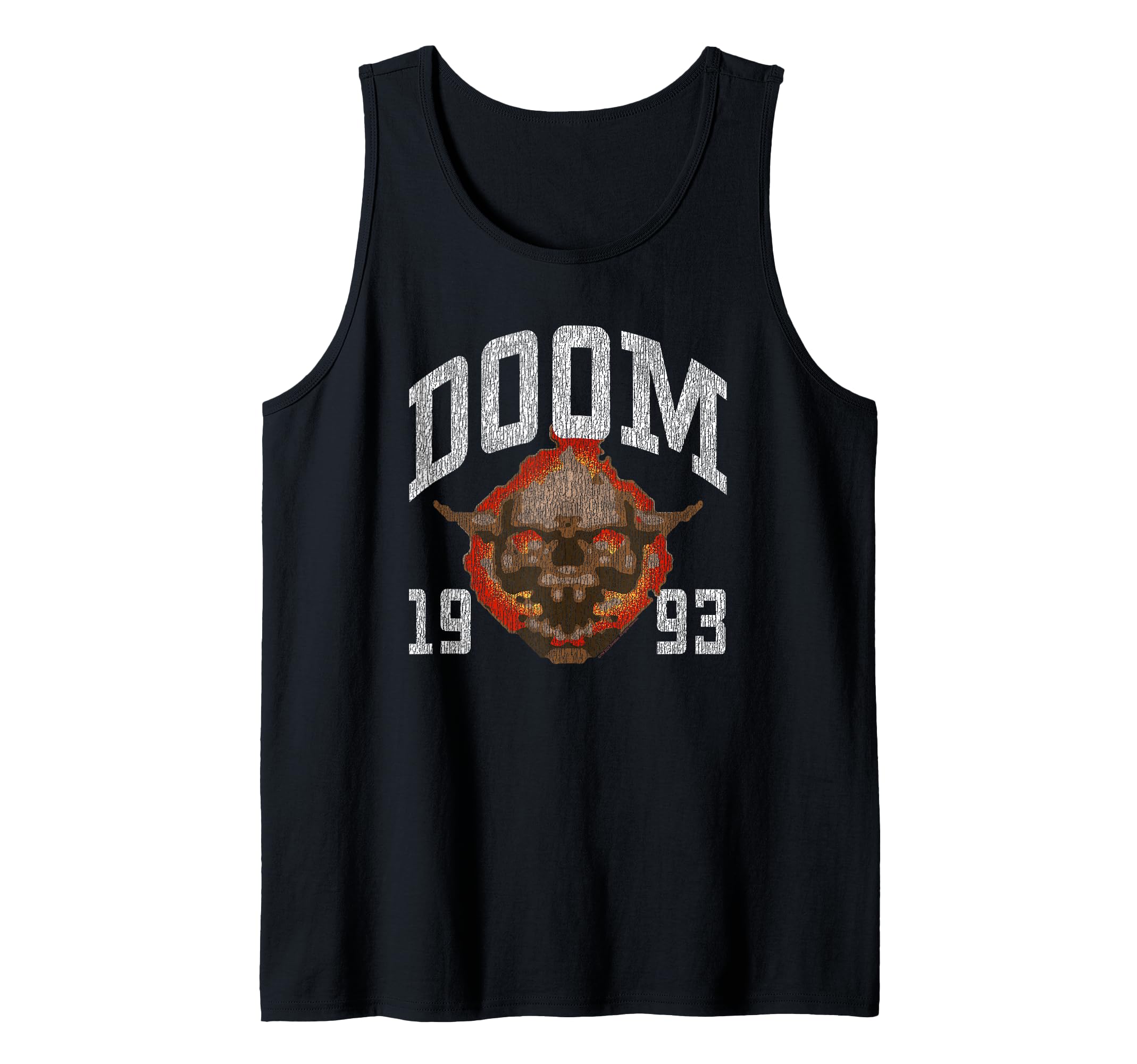 Doom 1993 Lost Soul Pixelated Skull Retro Video Game Tank Top