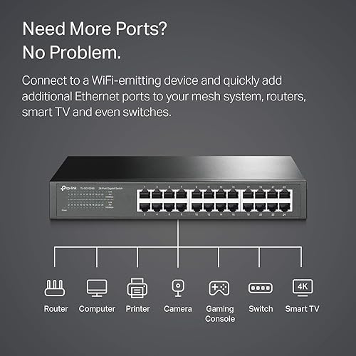 Vista 8 de TP-Link 8 Port Gigabit Switch Easy Smart Managed Plug & Play Lifetime Protection Desktop/ Wall-Mount Sturdy Metal w/ Shielded Ports