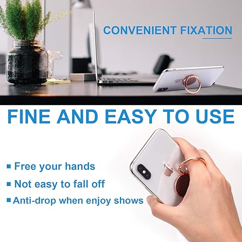 Miniatura 4 de Juego de 4 soportes para anillos de dedo, universales delgados con rotación de 360 grados, compatible con iPhone, Android y otros teléfonos