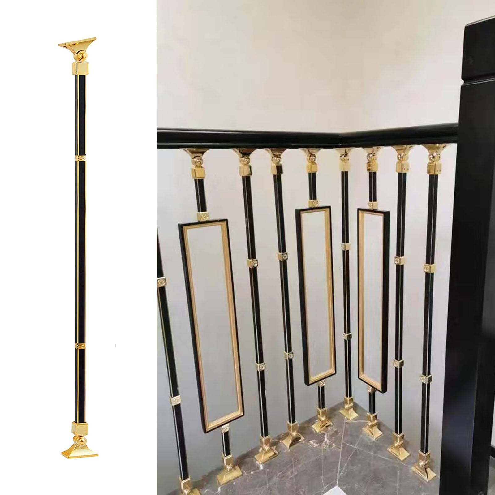 Rambardes métalliques pour escalier et balcon réglables pour corriger les angles