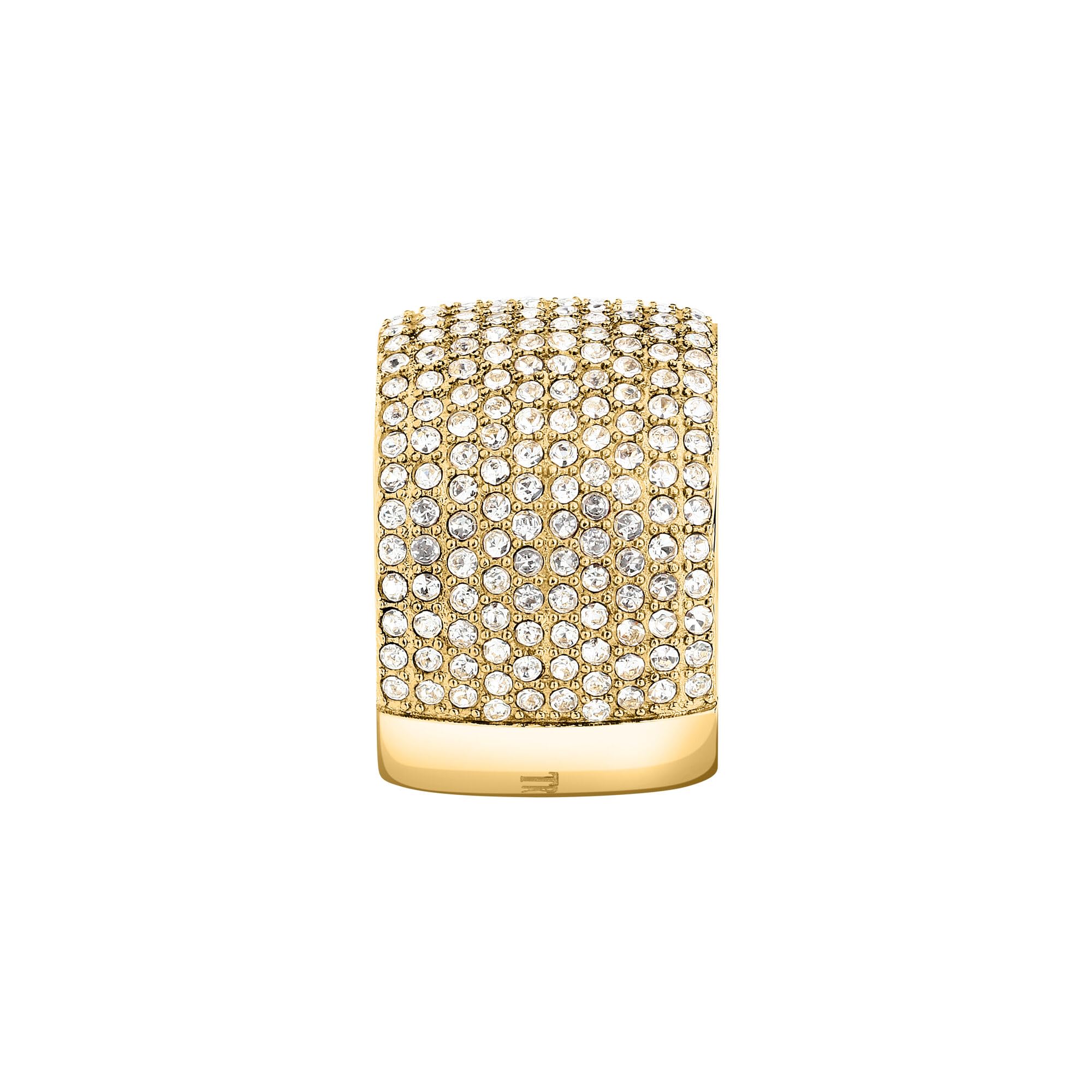 TRUSSARDI Anello pavé da donna in acciaio cristallo collezione T-DESIGN