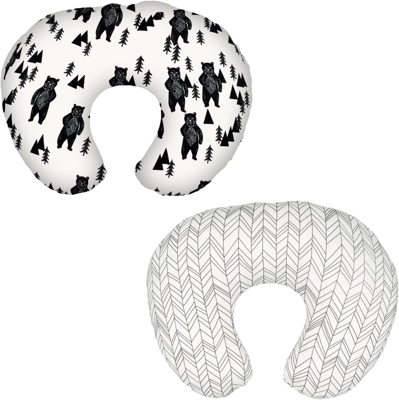 Vextronic Nursing Pillow Cover 2 Pack Nursing Pillow Slipcovers for Breastfeeding Moms, Ultra-Soft Fit Standard Infant Nursing Pillows & Positioners for Baby Boy Girl
