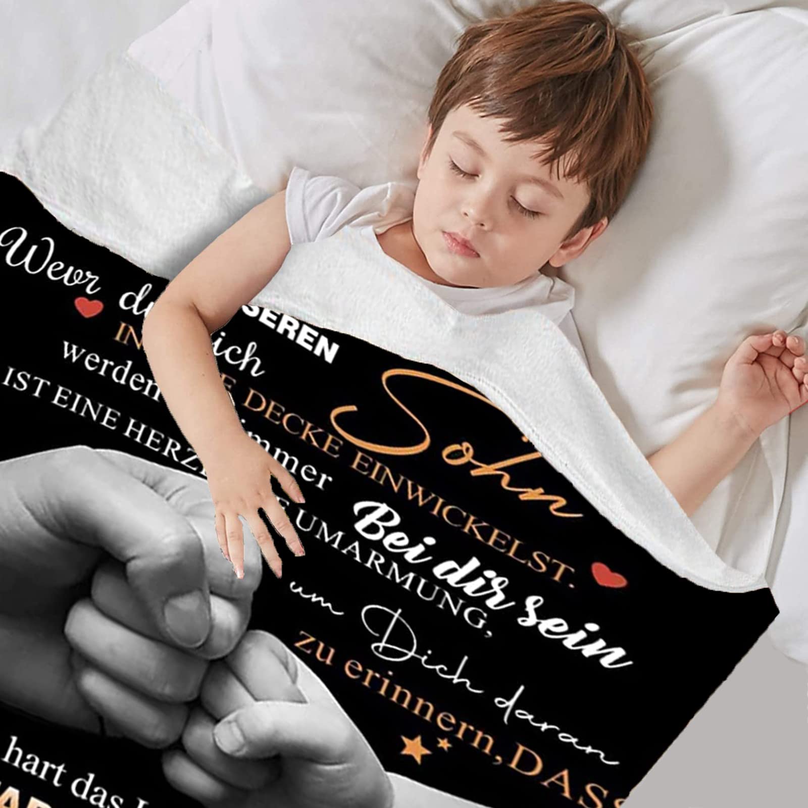 Persönliche Kuscheldecke „An Meinen Sohn“ – Superweiche Flanell-Decke Mit Liebesbotschaft Von Mama | Für Zuhause & Reisen